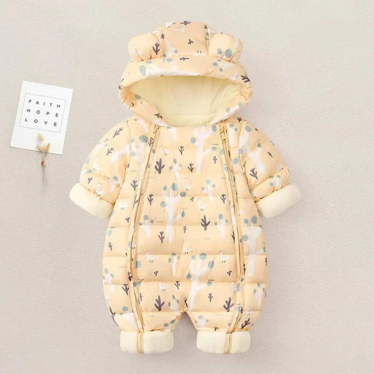 Vestiti per neonata appena nata Abbigliamento invernale Tuta da neve più velluto spesso tuta per neonato pagliaccetto tuta per b