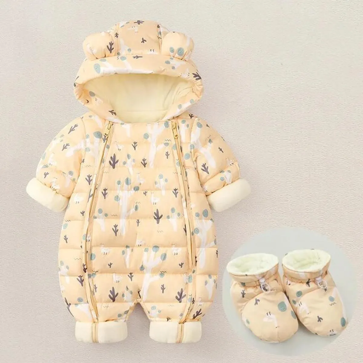 Vestiti per neonata appena nata Abbigliamento invernale Tuta da neve più velluto spesso tuta per neonato pagliaccetto tuta per b