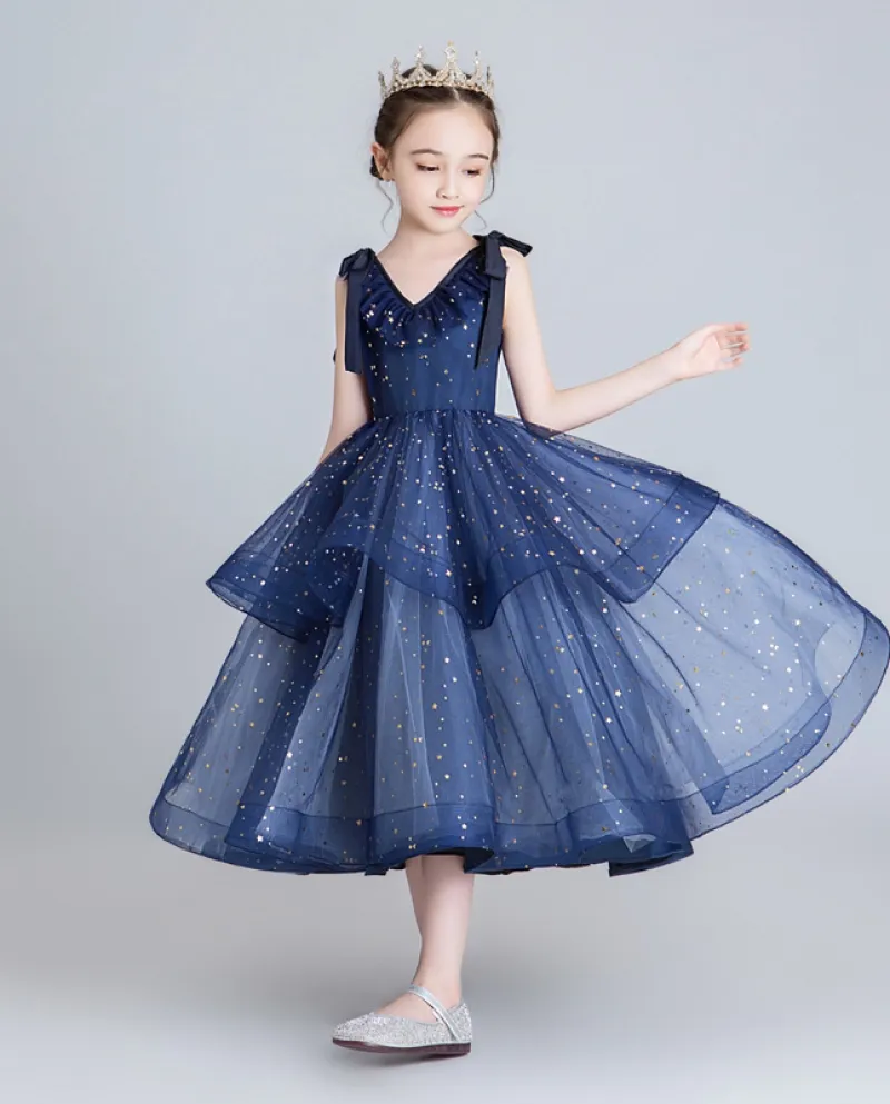 Vestito da principessa per compleanno per bambini per ragazze Vestito lungo da ragazza di fiori