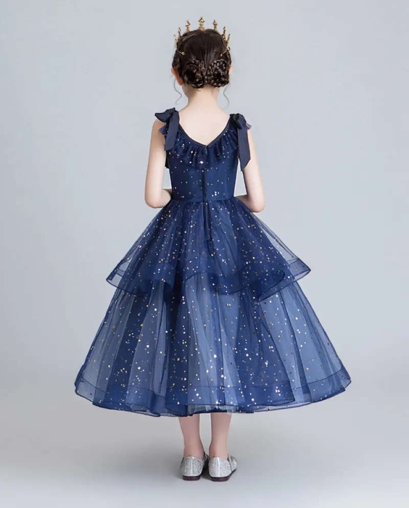 Vestito da principessa per compleanno per bambini per ragazze Vestito lungo da ragazza di fiori