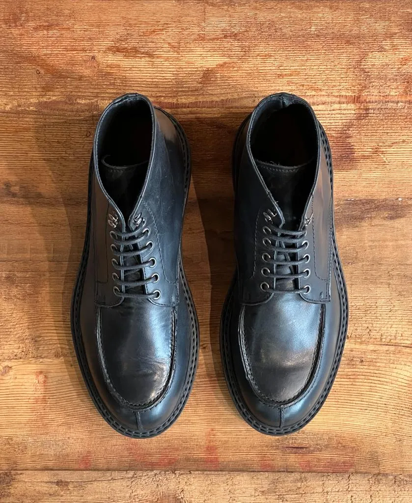 W-U1950 Anfibio Norvegese Pelle Nero Man  