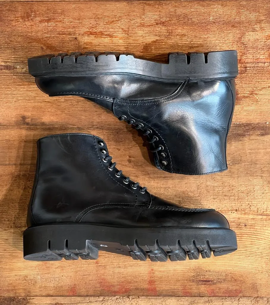 W-U1950 Anfibio Norvegese Pelle Nero Man  