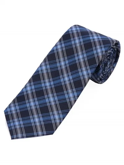 XXL Cravatta da uomo con motivo Glencheck blu ghiaccio blu navy